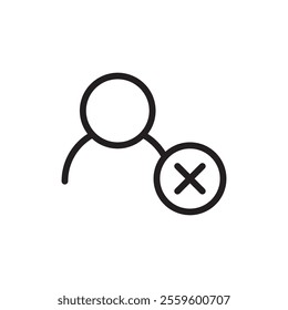 Account closed icon Thin line art collection