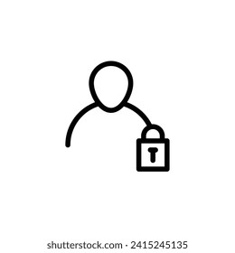 Account Closed vector line icon illustration.