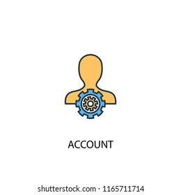 Account concept 2 colored line icon. Simple yellow and blue element illustration. Account concept outline symbol design from Accounting set