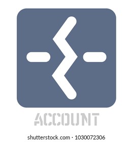 Account conceptual graphic icon. Design language element, graphic sign.