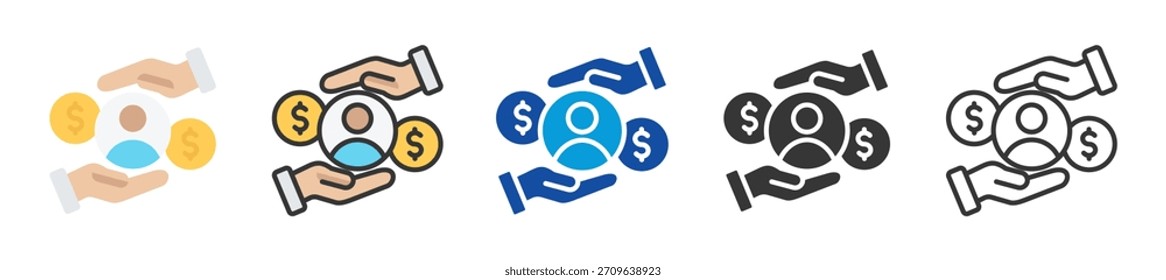 Conjunto de iconos de custodio de Cuenta Multi Style Varias colecciones