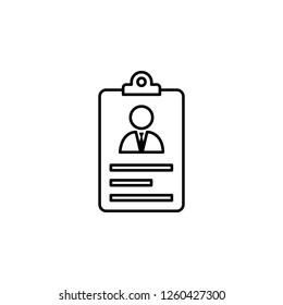 Account, cv, resume icon on white background. Can be used for web, logo, mobile app, UI, UX on white background
