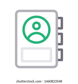 account diary colour line vector icon