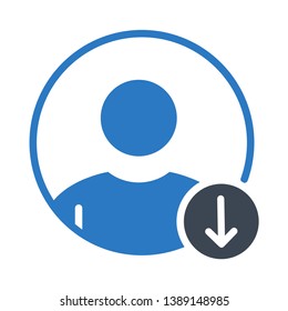 account download glyph double color icon