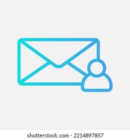 Icono de correo electrónico de cuenta en estilo degradado sobre el correo electrónico, uso para presentación de aplicaciones móviles del sitio web