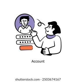 Account filled outline Style Design Vector Stock illustration. 