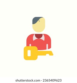 icono de cuenta plana, icono aislado en fondo claro, perfecto para sitio web, blog, logotipo, diseño gráfico, medios sociales, interfaz de usuario, aplicación móvil