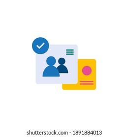 icono de estilo plano de cuenta para sitio web de administración de usuarios o ilustración de vector de medios sociales