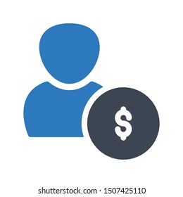 account glyph colour vector icon