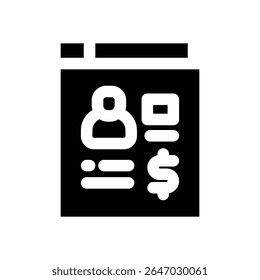 account glyph icon. Strong and solid vector icon for websites, mobile interfaces, presentations, and visual branding. High quality and easy to edit.