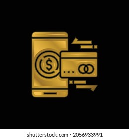 Account gold plated metalic icon or logo vector