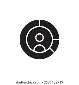 Account graph icon Flat line illustration