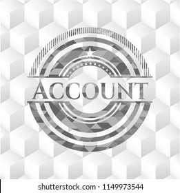 Account grey emblem with geometric cube white background