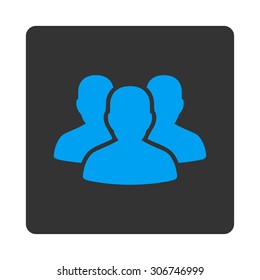 Account Group vector icon. This flat rounded square button uses white and gray colors and isolated on a white background.