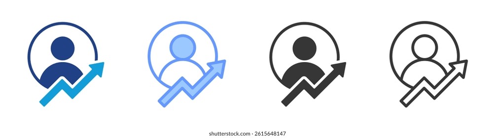 Account Growth icon set multiple style collection