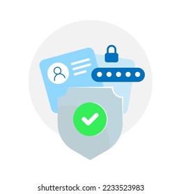 account has been secure by password concept illustration flat design vector eps10. modern graphic element for landing page, empty state ui, infographic, icon