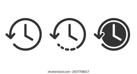 Account history vector icon set. Clock icon vector. History, time icon vector illustration