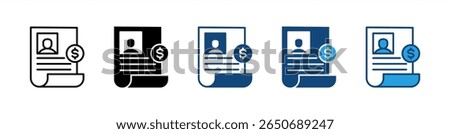 Account Holder icon set multiple style collection