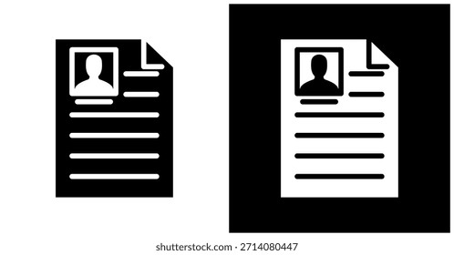 Account Holder Icon Set In White And Black Background
