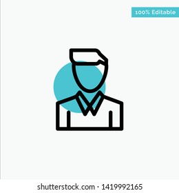 Account, Human, Man, Person, Profile turquoise highlight circle point Vector icon