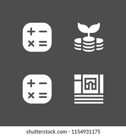 account icon. 4 account set with business and finance and investment vector icons for web and mobile app