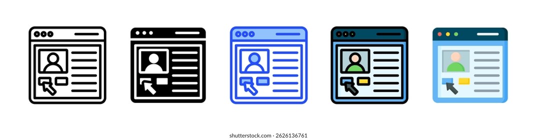 Account Icon Collection With Multiple Styles