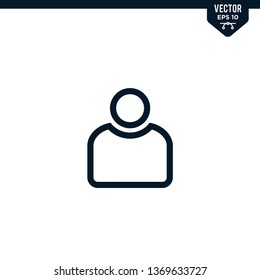 Account icon collection in outlined, editable stroke vector