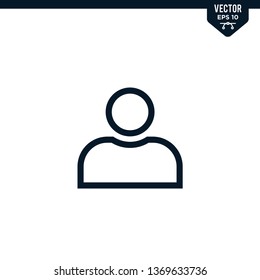 Account icon collection in outlined, editable stroke vector