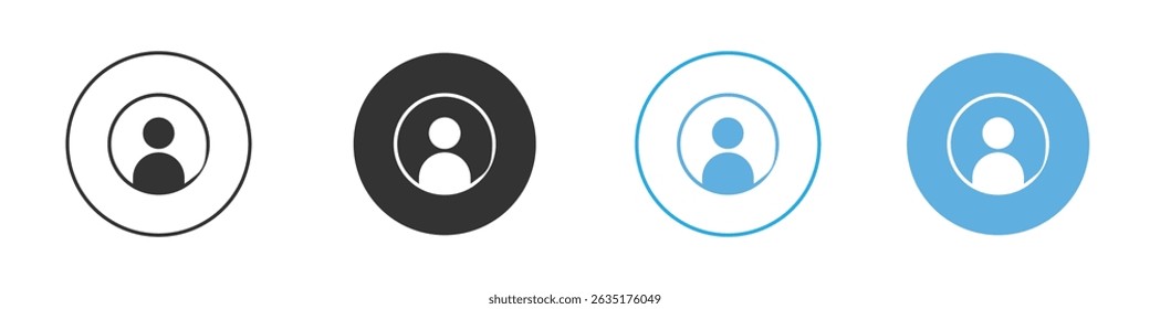 Account icon Editable flat style, illustration icons