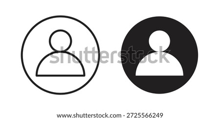 Account icon in filled, thin line, stroke style for website and apps