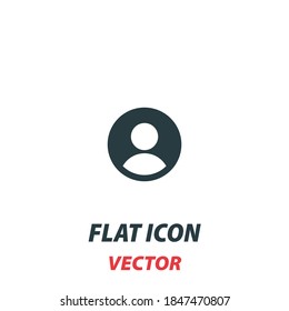 Account icon in a flat style. Vector illustration pictogram on white background. Isolated symbol suitable for mobile concept, web apps, infographics, interface and apps design