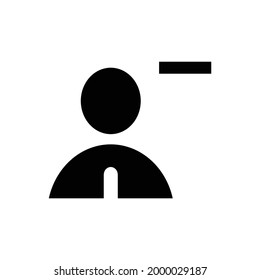 Account icon and minus sign vector icon, isolated on white background