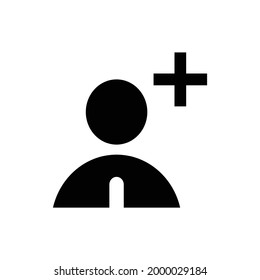 Account-Symbol und plus Symbol, Vektorsymbol einzeln auf weißem Hintergrund