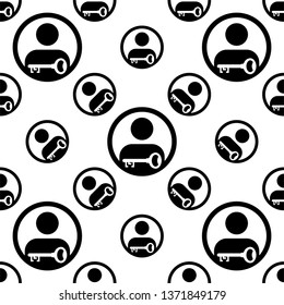 Account Icon Seamless Pattern, User Account Icon, Profile Account Icon Vector Art Illustration