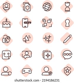 Account icon set, illustration, vector on a white background.