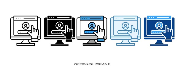 Account Icon Set Multiple Style Collection