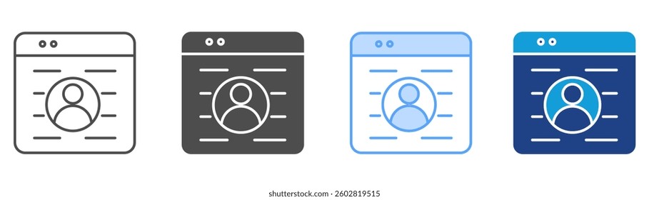Account Icon Set Multiple Style Collection