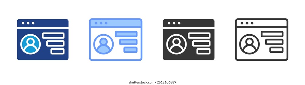 Account icon set multiple style collection