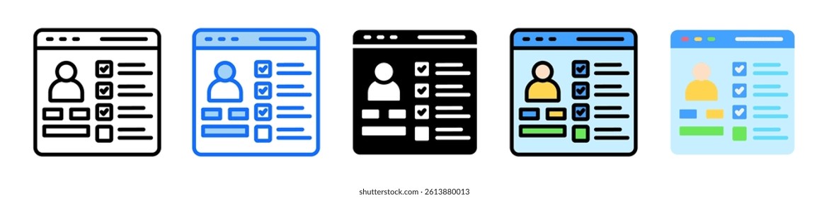 Account Icon Set Multiple Style Collection