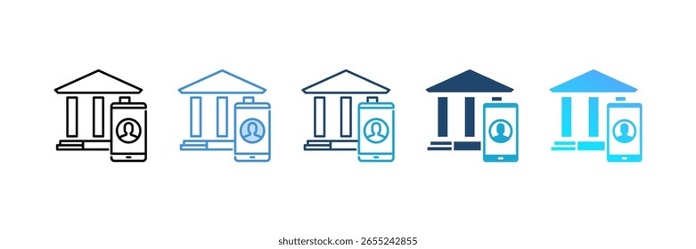 Account icon set multiple style collection