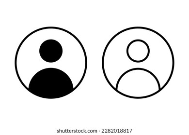 Account icon. User profile icon. Avatar symbol. Vector illustration.