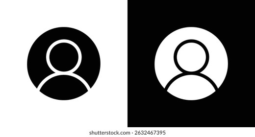 Account icon Vector in flat style. Collection silhouettes