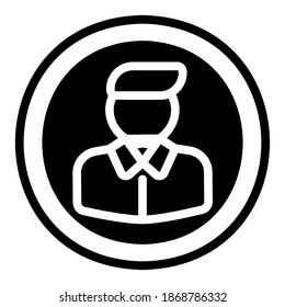 Account icon vector illustration in solid style for any projects, use for website mobile app presentation