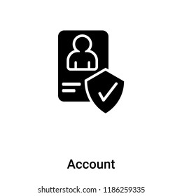 Account icon vector isolated on white background, logo concept of Account sign on transparent background, filled black symbol