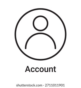 Icono de Cuenta. Símbolo de línea de Vector para un Sitio web, tarjeta de producto, presentación y App móvil, embalaje o instrucción. Signo de esquema editable