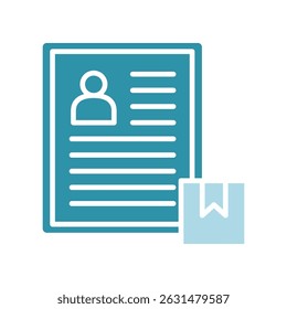 Account Info dual tone blue color, mini illustration icon. use for modern concept, print, UI, UX kit, web and app development. Vector related to sales, logistic and ecommerce