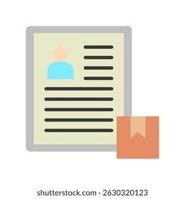 Account Info flat color, mini illustration icon. use for modern concept, print, UI, UX kit, web and app development. Vector related to sales, logistic and ecommerce