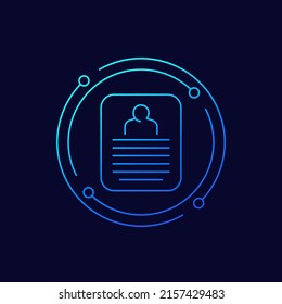 Account-Info oder Personendaten-Symbol, lineares Design