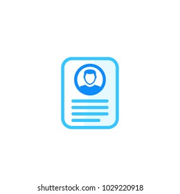 account info, profile card, personal data icon