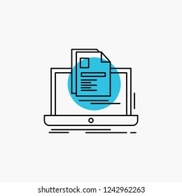 account, Laptop, Report, Print, Resume Line Icon